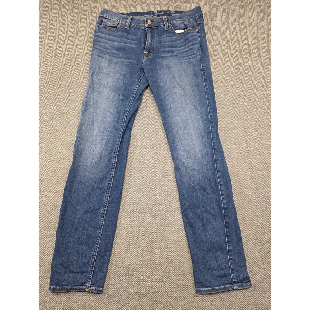7 For All Mankind The‎ Slim Cigarette Jeans Blue Medium Wash Size 32 Mens Slim